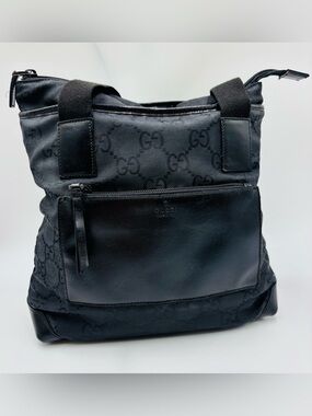 Gucci Black GG Monogram Shoulder Bag